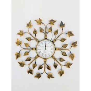 Metal Leaf Designer Wall Clock